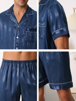 Cheibear Men Satin Button Down Striped Short Sleeve And Shorts Pajama Set 9 Cheibear Men Satin Button Down Striped Short Sleeve And Shorts Pajama Set -Cozy Nights Sales Store GUEST 1f1bfbd6 3902 4d48 84ca eb99aec1150f