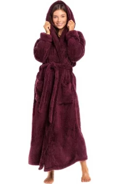 Women's Fuzzy Plush Fleece Bathrobe With Hood, Soft Warm Hooded Lounge Robe -Cozy Nights Sales Store GUEST 1f2b5c22 7a97 412a 93b5 083f0cc94c59