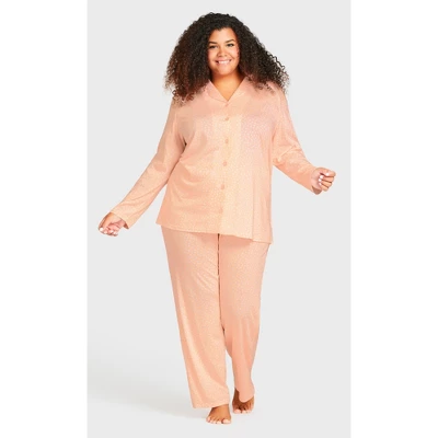 Women's Plus Size Button Through Sleep Top - Pink | AVENUE 2 Women's Plus Size Button Through Sleep Top - Pink | AVENUE - Image 2