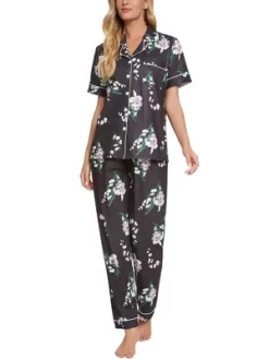 Cheibear Womens 2pcs Floral Button Down Pajama Set Nightwear Sleepwear -Cozy Nights Sales Store GUEST 20b0af7b 4c60 4634 90f4 0fc86baffac8