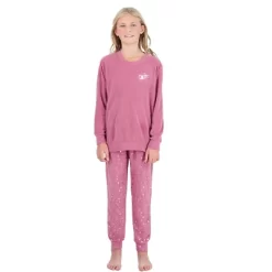 Sleep On It Girls 2-Piece Velour Pajama Set - Shine