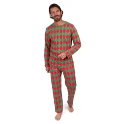 Leveret Mens Two Piece Cotton Argyle Christmas Pajamas -Cozy Nights Sales Store GUEST 21bac929 987d 4dda 870b 7d25a4edaef6