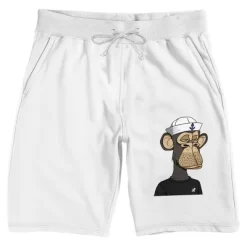 Board Of Directors Ape With Marine Cap Men's White Sleep Pajama Shorts -Cozy Nights Sales Store GUEST 21e4ab8d d426 46e8 bf33 653f3e129e3c