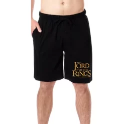 The Lord Of The Rings Mens' Movie Film Title Logo Sleep Pajama Shorts Black -Cozy Nights Sales Store GUEST 2240eb51 c140 4e0d 8483 aec8f6a5e498