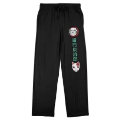 Demon Slayer Tanjiro Mask Men's Black Sleep Pajama Pants -Cozy Nights Sales Store GUEST 2252f665 7d62 476a 91d1 b3e384af303e