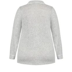 Women's Plus Size Hacci Button Top - Gray | AVENUE -Cozy Nights Sales Store GUEST 2297946e 6bf2 4400 be5e 9fbef4f86fc0