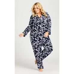 Women's Plus Size Butterfly Button Fleece Sleep Top - Navy | AVENUE 5 Women's Plus Size Butterfly Button Fleece Sleep Top - Navy | AVENUE -Cozy Nights Sales Store GUEST 22bb3265 7fce 4fed 821e 53c92147cbc2