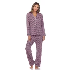 Women's Long Sleeve Heart Print Pajama Set - White Mark -Cozy Nights Sales Store GUEST 23281ad6 7b13 4855 89e9 ed08846636da