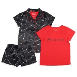 Friends TV Show Girls' TV Series Logo 3 Piece Pajama Shortie Lounge Set 12 Friends TV Show Girls' TV Series Logo 3 Piece Pajama Shortie Lounge Set -Cozy Nights Sales Store GUEST 2384cd8f ff10 4b14 ad02 b01ea3a4d0ca