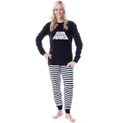 Star Wars Movie Film Title Logo Mens' Womens' Adult Unisex Sleep Pajama Set Black