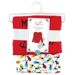 Touched By Nature Womens Unisex Holiday Pajamas, Merry And Bright
