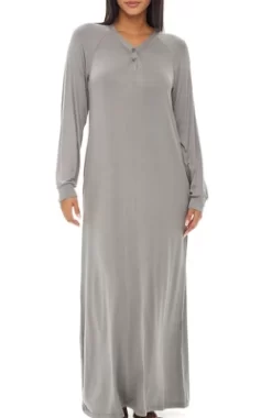 Women's Soft Knit Nightgown, Full Length Long Henley Night Shirt Pajama Top With Pockets -Cozy Nights Sales Store GUEST 24a0946d 7562 4ae9 a392 656a82dccf02