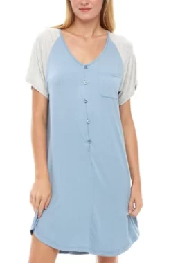 Womens Soft Knit Short Sleeve Nightgown, Button Down Night Shirt Pajamas -Cozy Nights Sales Store GUEST 251e2aec d706 434d 90d9 4c2542eca2b4