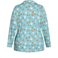 Women's Plus Size Button Through Sleep Top - Teal | AVENUE -Cozy Nights Sales Store GUEST 25dba432 cc39 444d becd ba088d3b3427