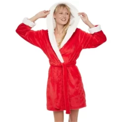 Santa's Helper Red Christmas Hooded Robe For Women -Cozy Nights Sales Store GUEST 268f2e61 21a8 4813 986b 9c48c3e38992