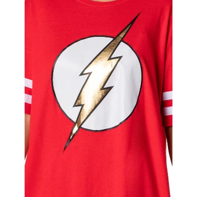 DC Comics Womens' The Flash Classic Symbol Nightgown Pajama Shirt Dress Red 2 DC Comics Womens' The Flash Classic Symbol Nightgown Pajama Shirt Dress Red - Image 2