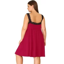 Agnes Orinda Women's Plus Size Lace Sleep Above Knee Lounge Nightgowns -Cozy Nights Sales Store GUEST 27d4930d f2ce 4811 8e1f cca4f41a8c27