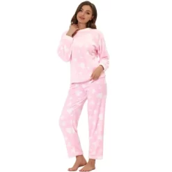 Cheibear Womens Flannel Pajama Sets Winter Cute Printed Long Sleeve Nightwear Lounge Sleepwear -Cozy Nights Sales Store GUEST 2857b2b6 4957 4a66 addc 84c1a5c976d1