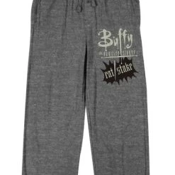 Buffy The Vampire Slayer Eat Stake Sleep Men's Gray Heather Sleep Pajama Pants