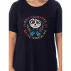 Disney Womens' Coco Movie Film Remember Me Nightgown Sleep Pajama Shirt Black