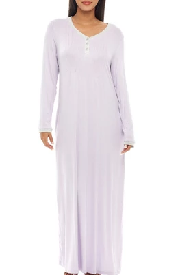 Women's Soft Knit Nightgown Long Sleep Shirt Full Length Henley Pajama Top With Pockets 10 Women's Soft Knit Nightgown Long Sleep Shirt Full Length Henley Pajama Top With Pockets - Image 10