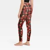 Women's Holiday Plaid Seamless Fleece Lined Leggings - Wondershop™ Black/Red