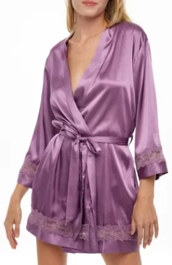 Womens Short Satin Lace Trim Robe, Silk Like Loungewear -Cozy Nights Sales Store GUEST 2a2ddd0e acba 452e 9b04 34caaae0ecc1