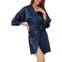 Cheibear Womens Satin Robes Pajama Bridal Party Tie Waist Mini Bathrobe -Cozy Nights Sales Store GUEST 2ae8aa72 33fd 49ac 9d3e 64d35c3d184c