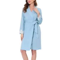 Cheibear Womens Robe Knit Lace Trim Lounge Sleepwear Long Sleeve Bathrobe -Cozy Nights Sales Store GUEST 2b3ee3b7 0dbc 4972 b784 a936b0d7512f