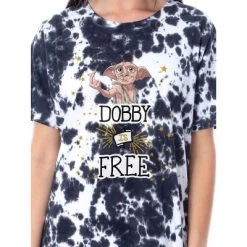 Harry Potter Womens' Dobby Is Free Character Nightgown Sleep Pajama Shirt Multicolored