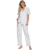 Cheibear Womens 2pcs Floral Button Down Pajama Set Nightwear Sleepwear