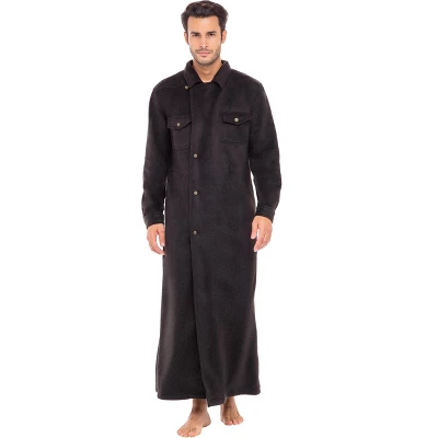 Men's Long Duster Ranch House Coat, Durable Anti-Pill Fleece Robe For Winter 3 Men's Long Duster Ranch House Coat, Durable Anti-Pill Fleece Robe For Winter - Image 3