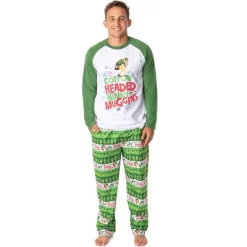 Elf The Movie Mens' Film Cotton-Headed Ninny-Muggins Sleep Pajama Set Multicolored -Cozy Nights Sales Store GUEST 2cea98ee ae7e 46ca bd72 40b3034aaf31