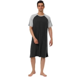 Lars Amadeus Men's Comfy Lounge Soft Pajamas Loose Short Sleeves Sleep Nightgown Nightwear -Cozy Nights Sales Store GUEST 2d09a6c5 e6b9 49a8 95b8 606ca68d25aa