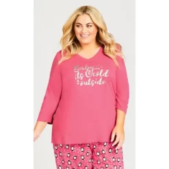 Women's Plus Size Cold Outside Sleep Top - Pink | AVENUE -Cozy Nights Sales Store GUEST 2de27858 d081 4908 a59d db9ff203326d
