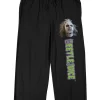 Beetlejuice Betelgeuse Face & Logo Men's Black Sleep Pajama Pants