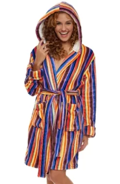 Women's Classic Plush Hooded Robe, Short Fleece Plaid Bathrobe With Hood -Cozy Nights Sales Store GUEST 30010635 07e1 4cf1 93ef 227b2b1a22c3