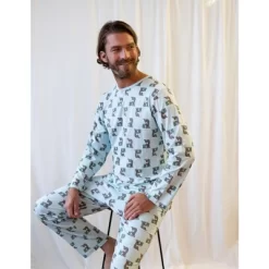 Leveret Mens Two Piece Cotton Comfortable Fit Pajamas