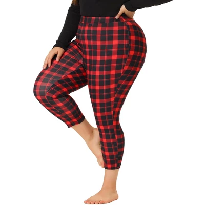 Agnes Orinda Women's Plus Size Trousers Casual Slim Plaid Skinny Pants 5 Agnes Orinda Women's Plus Size Trousers Casual Slim Plaid Skinny Pants - Image 5