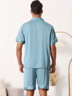 Cheibear Men Satin Button Down Pajama Sets Short Sleeve Shirt And Shorts Sleepwear 8 Cheibear Men Satin Button Down Pajama Sets Short Sleeve Shirt And Shorts Sleepwear -Cozy Nights Sales Store GUEST 30460c9e d638 433d 92da 849980ef1325