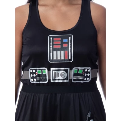 Star Wars Womens' Darth Vader Costume Fitted Nightgown Sleep Pajama Dress Black 3 Star Wars Womens' Darth Vader Costume Fitted Nightgown Sleep Pajama Dress Black - Image 3