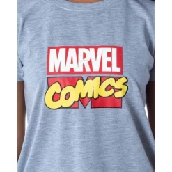 Marvel Women's Character Comic Book Print 2 Piece Jogger Pajama Set Grey