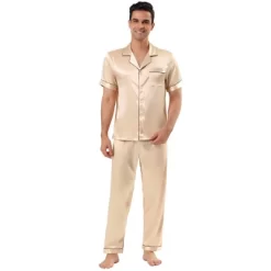 Lars Amadeus Men's Satin Pajama Sets Sleepwear Short Sleeves Button Down Night Wear Set -Cozy Nights Sales Store GUEST 31e56f82 28c3 487b b3e0 86f366dddea6