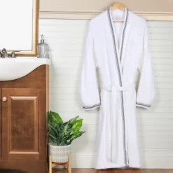 All-Season Unisex Cotton Terry Lounge Bathrobe With Embroidery By Blue Nile Mills -Cozy Nights Sales Store GUEST 3271ca94 b0a2 4adc a065 2a5477699cad