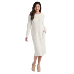 Softies Heathered Marshmallow 42" Crew Neck Lounge Dress With Pockets -Cozy Nights Sales Store GUEST 3280c9b3 6d37 4fdc 923a 715d3d571866