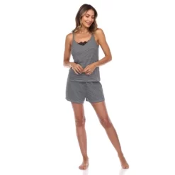 Women's 3 Piece Striped Pajama & Robe Set - White Mark -Cozy Nights Sales Store GUEST 32e96082 3aa7 4193 8d27 c0515f44c98a