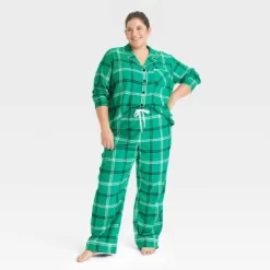 Women's Plaid Flannel Matching Family Pajama Set - Wondershop™ Green -Cozy Nights Sales Store GUEST 33d2de61 b21c 4ae5 91bc b88b4c44338d