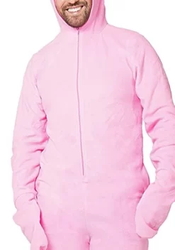 A Christmas Story Men's Ralphie Deranged Pink Bunny Suit Hooded Pajamas Pink