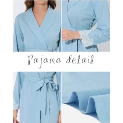Cheibear Womens Robe Knit Lace Trim Lounge Sleepwear Long Sleeve Bathrobe -Cozy Nights Sales Store GUEST 3657adaf 17b2 4356 9b76 2f66e868b952
