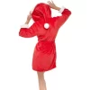 Santa's Helper Red Christmas Hooded Robe For Women